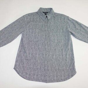 Athleta Women's Textured Shirt Jacket Size Medium Gray Black Loose Fitted M